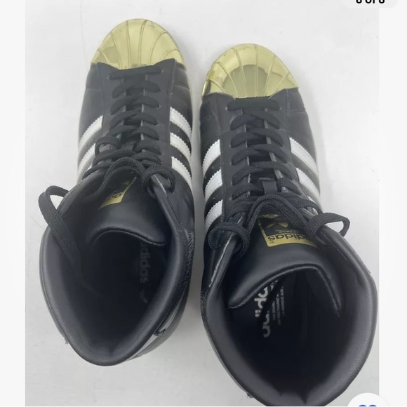 Adidas Woman’s 6.5 Pro Model Sneakers Black Gold Toe Rare BB2130 Jeremy Scott - Picture 9 of 12